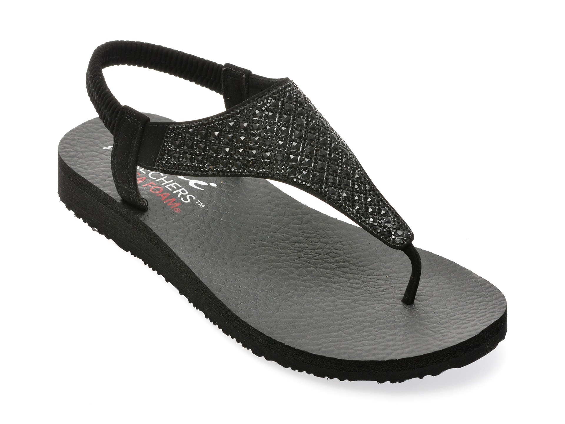 Sandale casual SKECHERS negre, 119770, din piele ecologica 1 Sandale casual SKECHERS negre