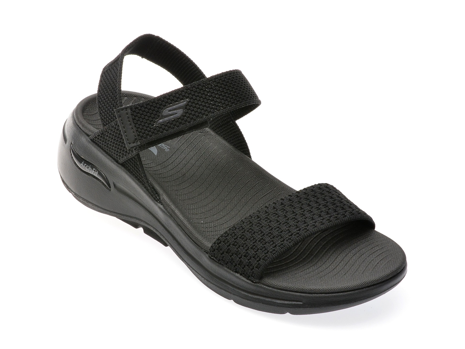 Sandale casual SKECHERS negre, 140264, din material textil 1 Sandale casual SKECHERS negre