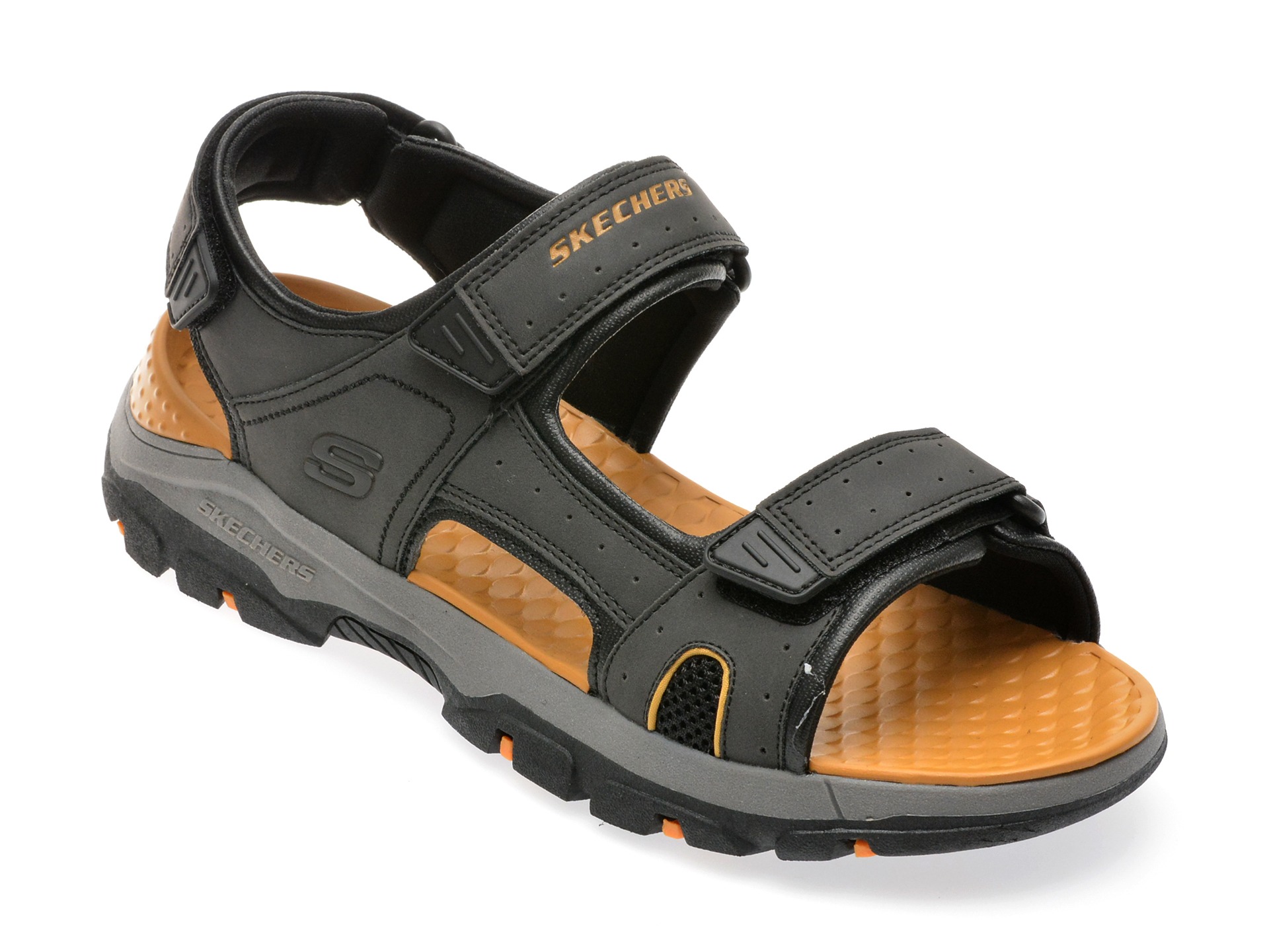 Sandale casual SKECHERS negre, 204106, din piele ecologica 1 Sandale casual SKECHERS negre