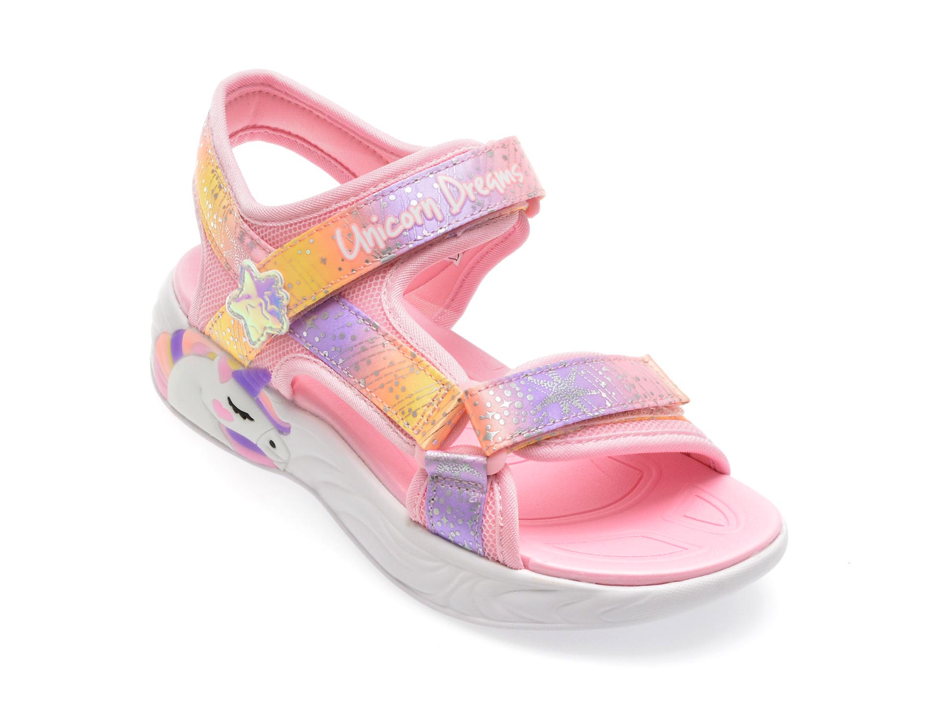 Sandale casual SKECHERS roz, 302682L, din material textil 1 Sandale casual SKECHERS roz