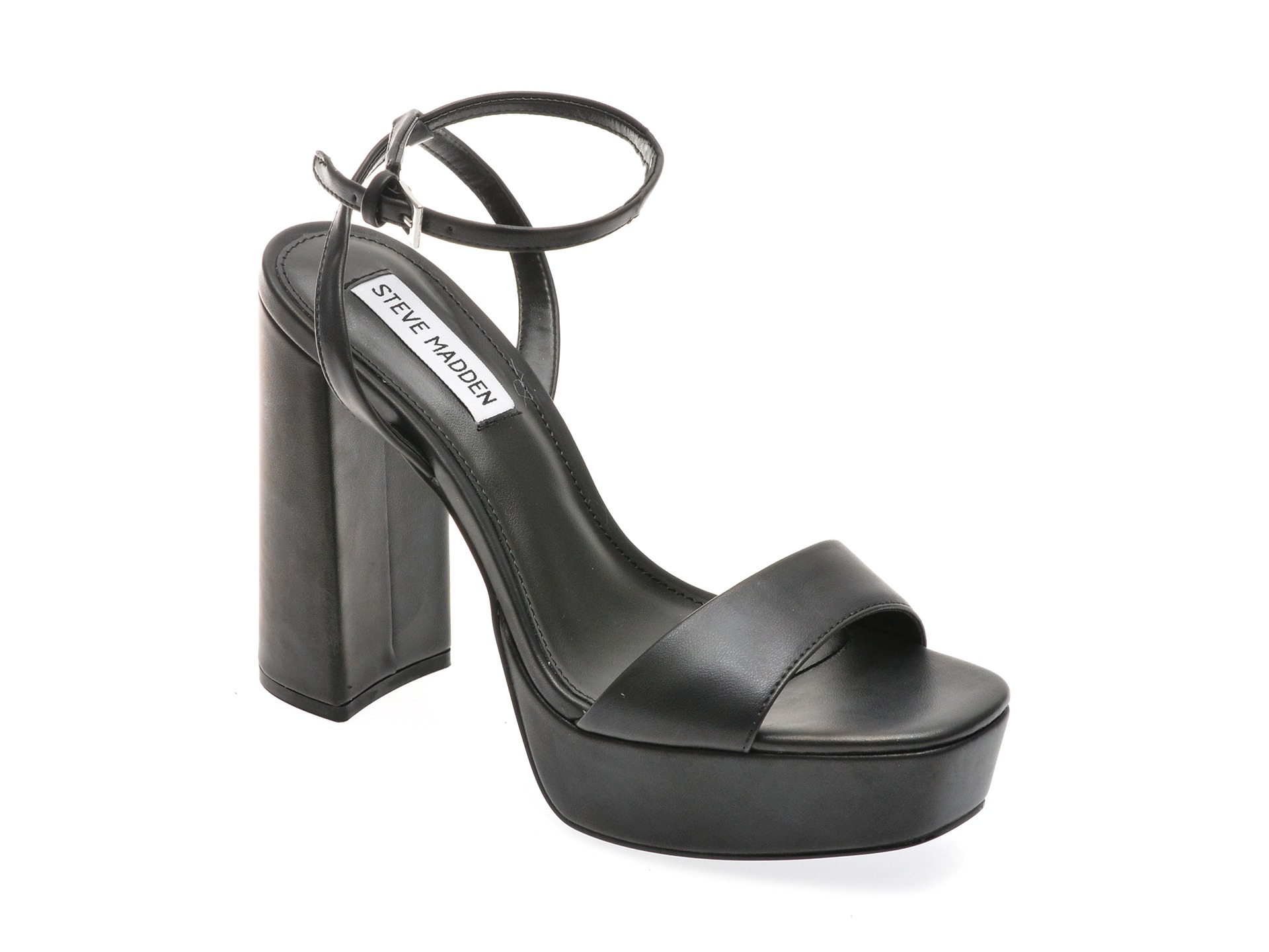 Sandale casual Steve Madden negre, LESA, din piele ecologica 1 Sandale casual Steve Madden negre