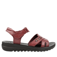 Sandale casual - dama -  27-7 bordo - piele naturala