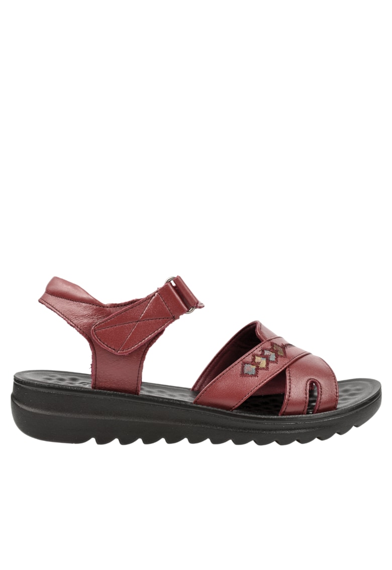 Sandale casual - dama - 27-7 bordo - piele naturala 1 Sandale casual - dama - 27-7 bordo - piele naturala