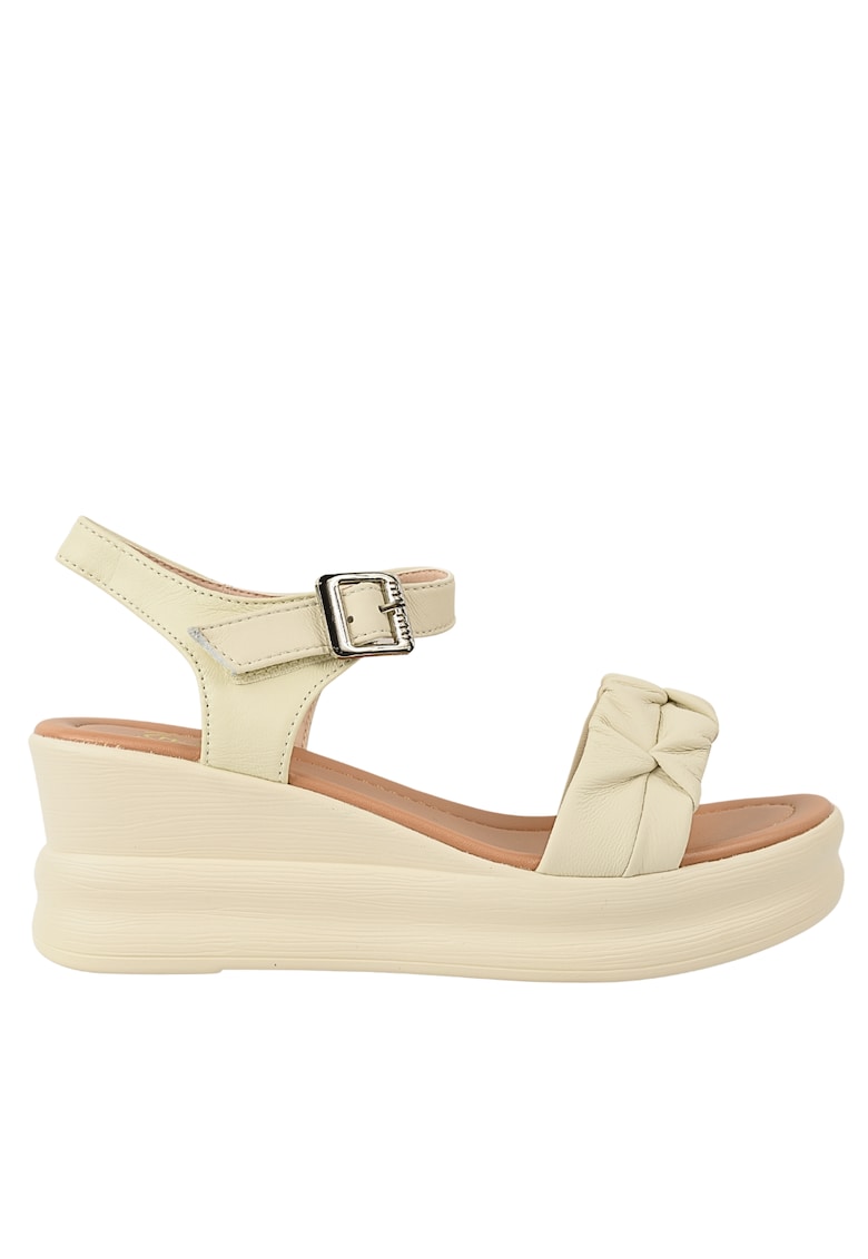 Sandale casual - dama - 2718 crem - piele naturala - platforma 1 Sandale casual - dama - 2718 crem - piele naturala - platforma