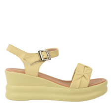 Sandale casual - dama -  2718 galben - piele naturala - platforma