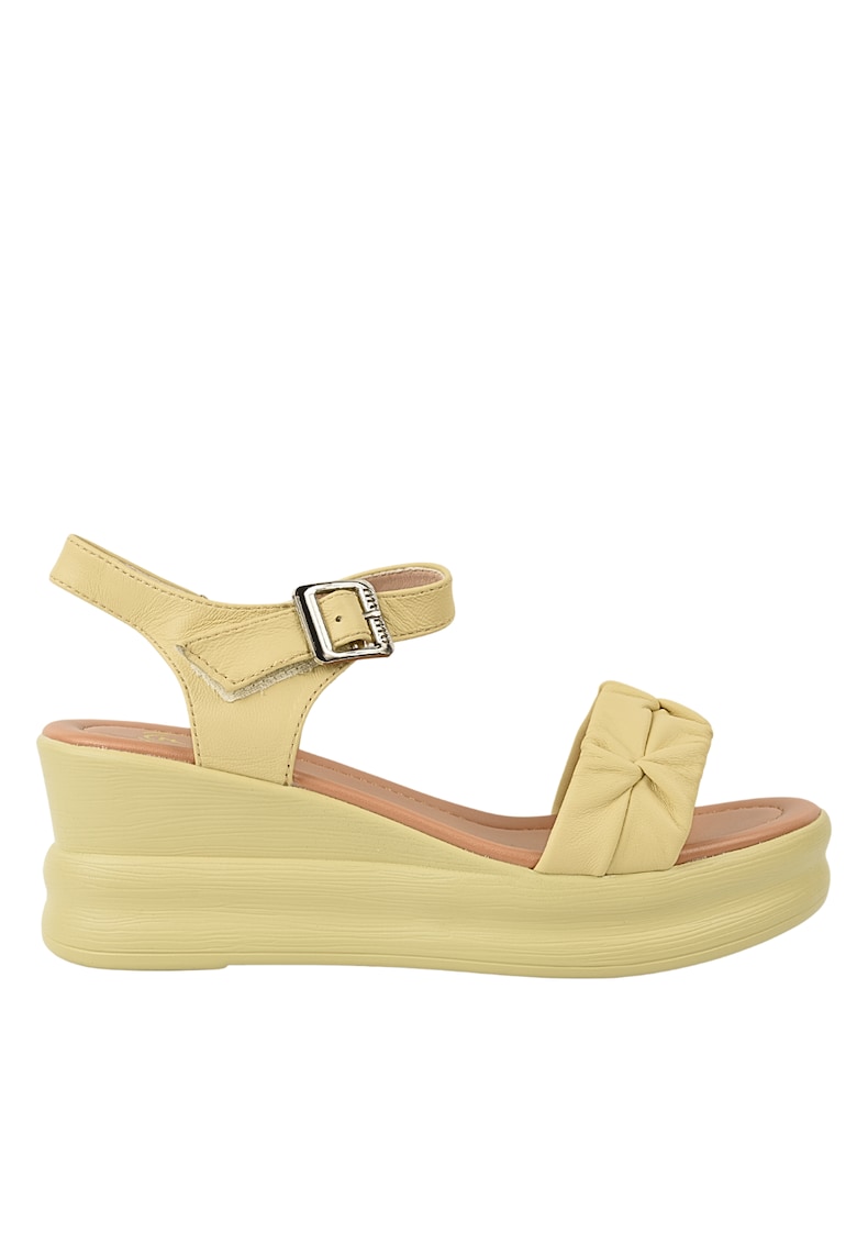 Sandale casual - dama - 2718 galben - piele naturala - platforma 1 Sandale casual - dama - 2718 galben - piele naturala - platforma