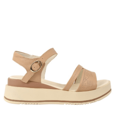 Sandale casual - dama -  50097 bej - piele naturala - platforma