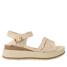 Sandale casual - dama -  50097 crem - piele naturala - platforma