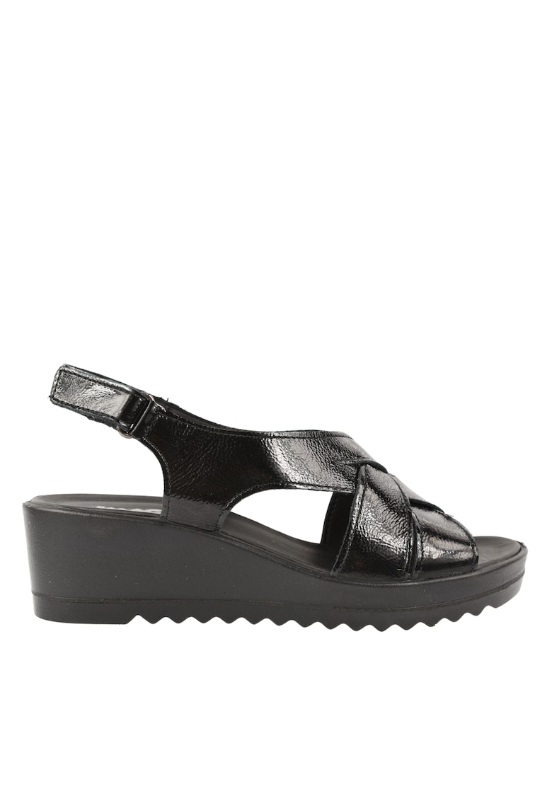 Sandale casual - dama - 757510 negru - piele lacuita 1 Sandale casual - dama - 757510 negru - piele lacuita