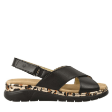 Sandale casual - dama -  AIR FUNCTION SYSTEM - 12505VT negru - piele naturala