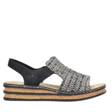 Sandale casual - dama -  ANTISTRES - 62971-00 negru - textil