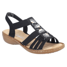 Sandale casual - dama -  ANTISTRESS - 60875-00 negru - piele ecologica