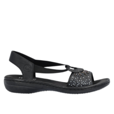 Sandale casual - dama -  ANTISTRESS - 60880-00 negru - piele ecologica