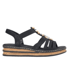 Sandale casual - dama - ANTISTRESS - 62949-00 negru - piele ecologica