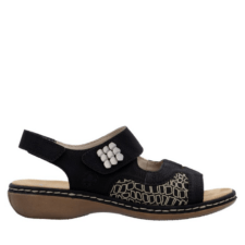 Sandale casual - dama -  ANTISTRESS - 65989-01 negru - piele ecologica