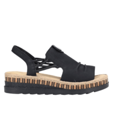 Sandale casual - dama -  ANTISTRESS - V7972-00 negru - piele ecologica