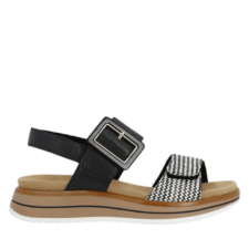 Sandale casual - dama -  D1J53-03 negru - piele naturala