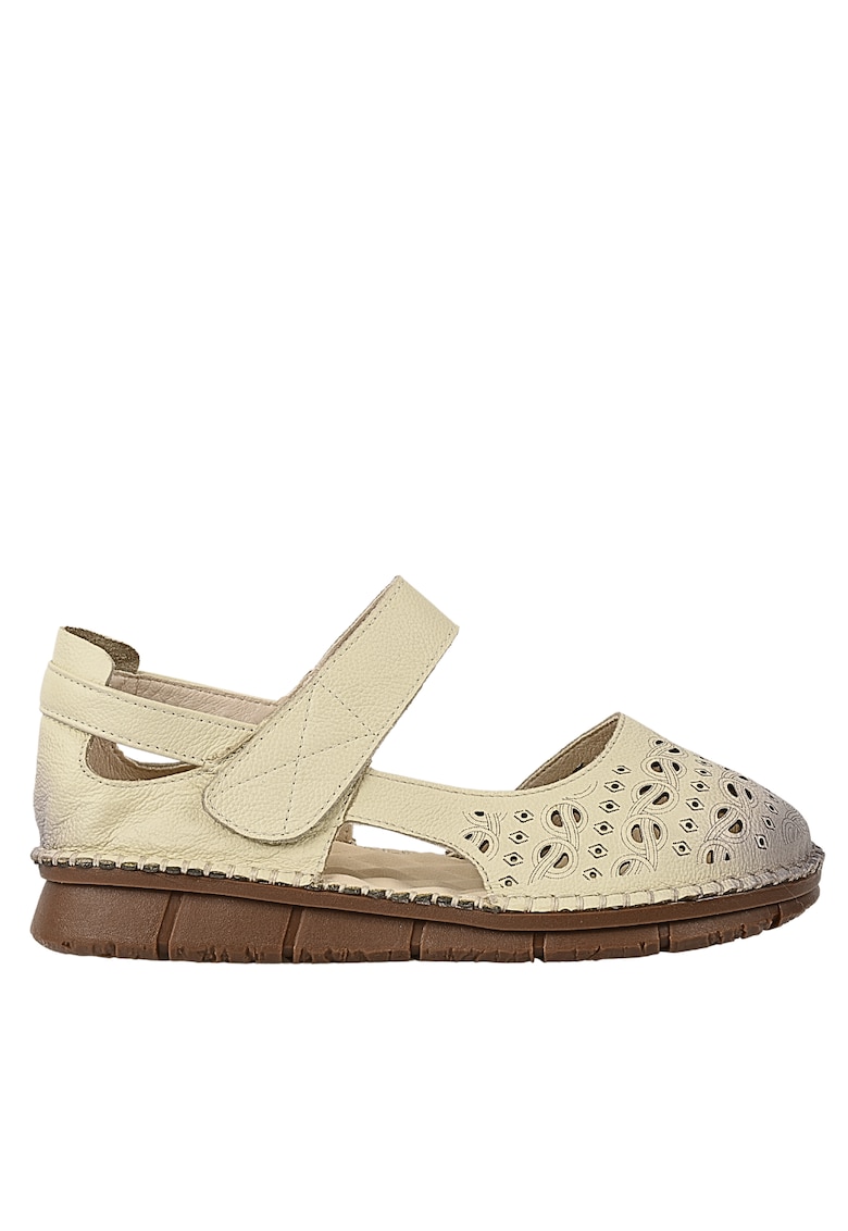 Sandale casual - dama - MJ60002C crem - piele naturala 1 Sandale casual - dama -  MJ60002C crem - piele naturala