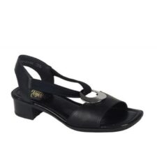 Sandale casual dama - Piele ecologica - Negru -