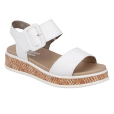 Sandale casual - dama -  REVOLUTION - W0800-80 alb - piele ecologica