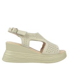 Sandale casual - dama -  W140017B verde - piele naturala - platforma