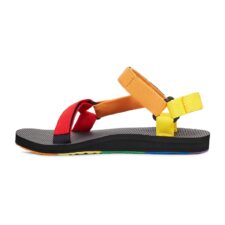 Sandale colorblock de material textil