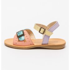 Sandale colorblock de piele cu bareta cu catarama Bass