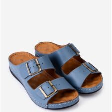 Sandale confort albastre din piele naturala