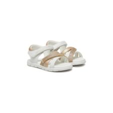Sandale copii -  piele ecologica - alb/roz