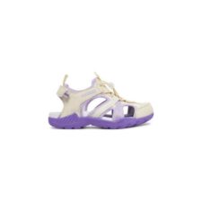 Sandale copii -  piele ecologica - mov/bej