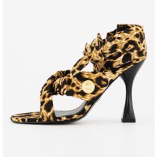 Sandale cu animal print cu toc inalt