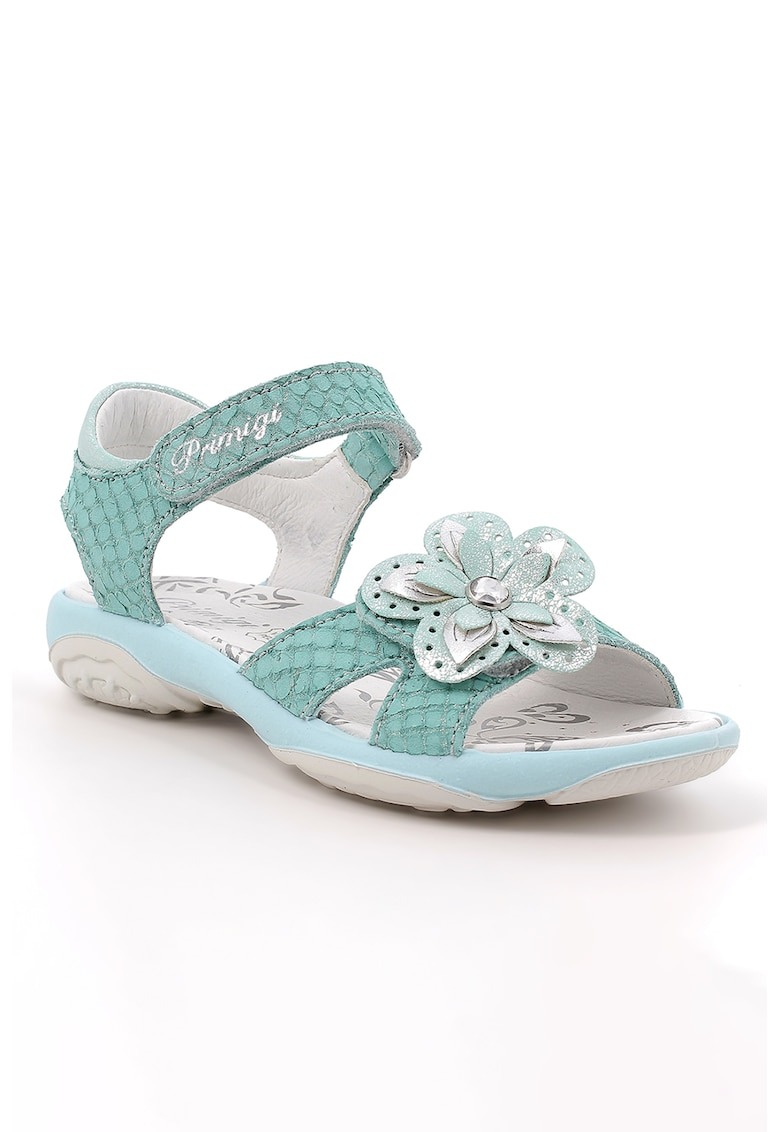 Sandale cu aplicatie florala si aspect de piele de crocodil 1 Sandale cu aplicatie florala si aspect de piele de crocodil