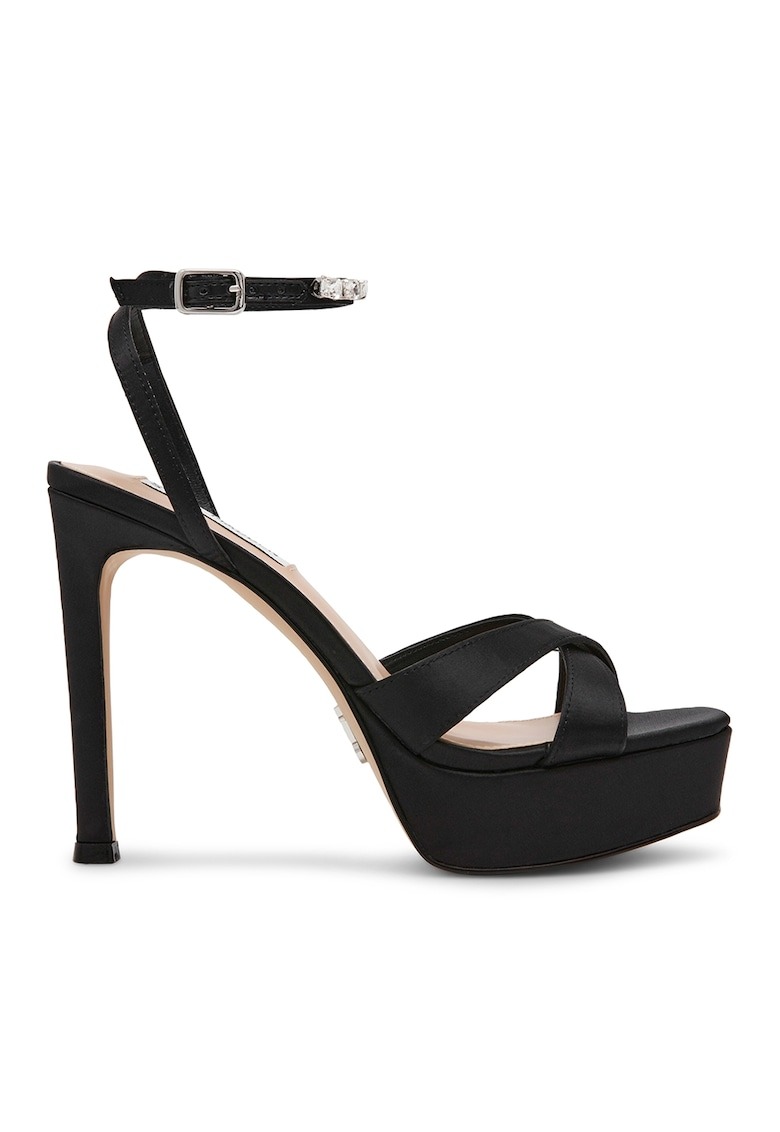 Sandale cu aplicatii din strasuri si toc 1 Sandale cu aplicatii din strasuri si toc