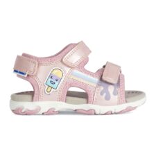 Sandale cu aspect metalizat cu garnituri de piele ecologica