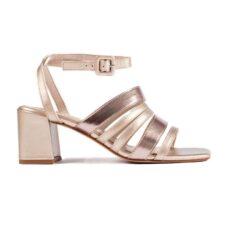 Sandale cu aspect metalizat din piele ecologica