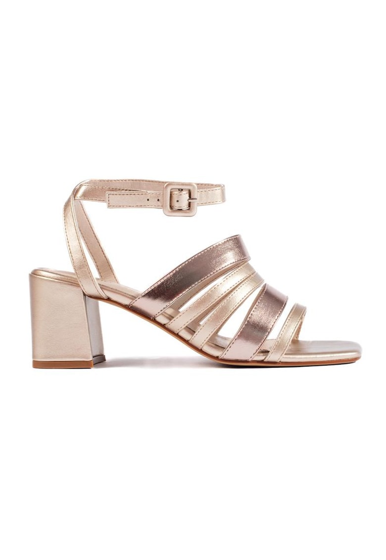 Sandale cu aspect metalizat din piele ecologica 1 Sandale cu aspect metalizat din piele ecologica