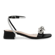 Sandale cu aspect satinat si toc masiv Miable