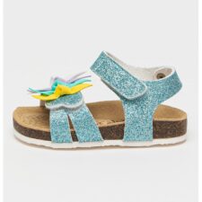 Sandale cu aspect stralucitor si velcro