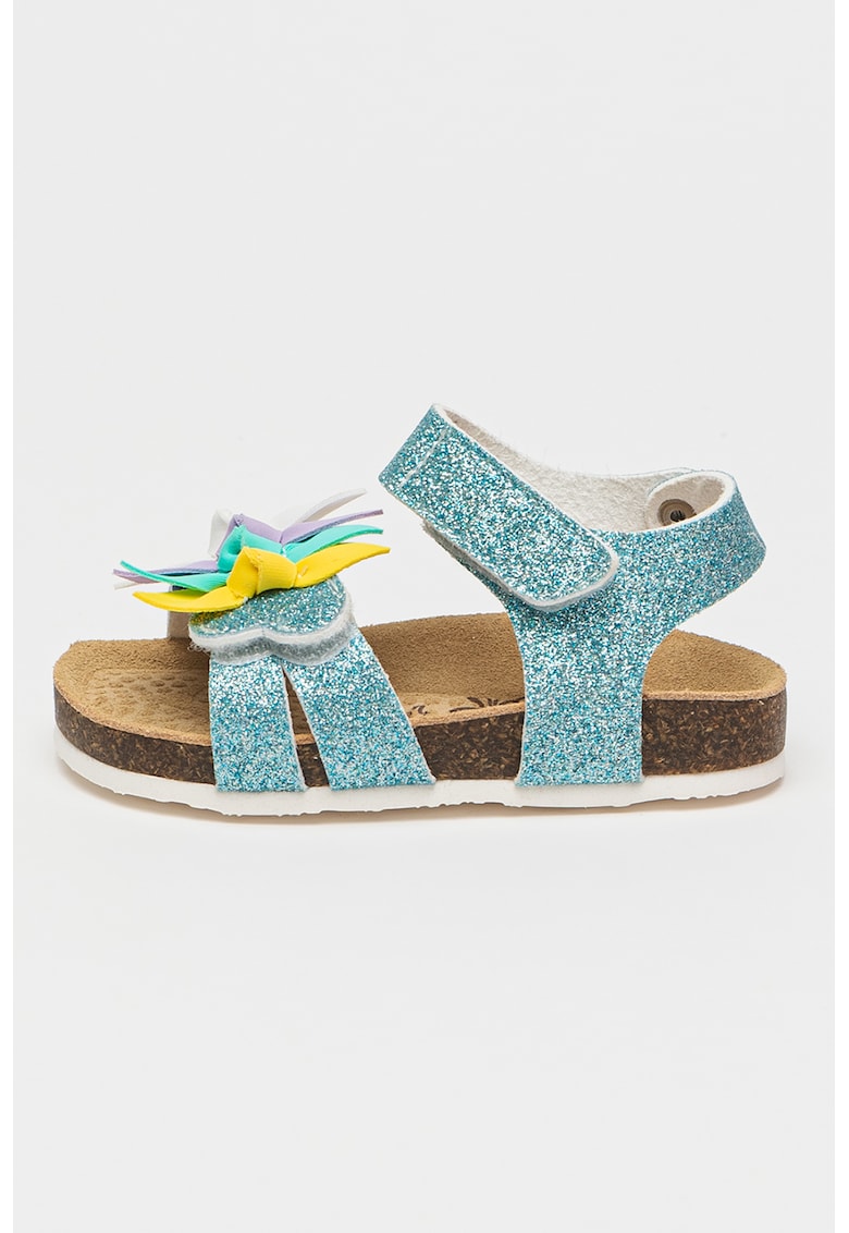 Sandale cu aspect stralucitor si velcro 1 Sandale cu aspect stralucitor si velcro