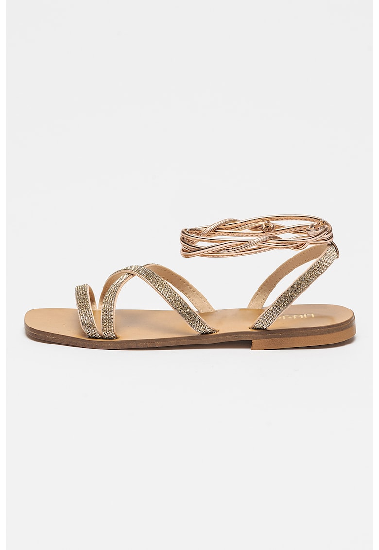 Sandale cu bareta infasurabila si aplicatii cu strasuri Saba 1 Sandale cu bareta infasurabila si aplicatii cu strasuri Saba