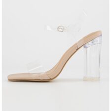 Sandale cu bareta pe glezna si aspect transparent