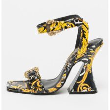 Sandale cu bareta pe glezna si imprimeu logo Kirsten