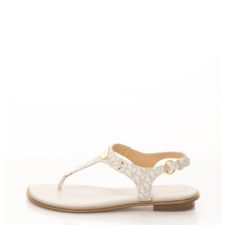 Sandale cu bareta separatoare si aplicatie metalica Plate