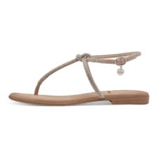 Sandale cu bareta separatoare si aplicatii cu strasuri