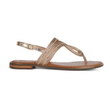 Sandale cu bareta separatoare si decorate cu strasuri