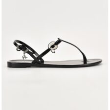 Sandale cu bareta separatoare si detalii logo