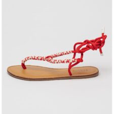 Sandale cu bareta separatoare si model infasurabil Claire