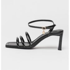 Sandale cu bareta tripla si toc clasic