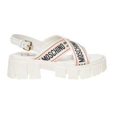 Sandale cu barete cu logo si toc masiv