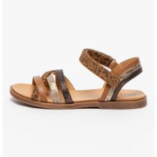 Sandale cu barete multiple si detalii animal print